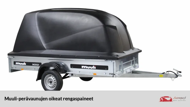 Muuli-perävaunujen oikeat rengaspaineet